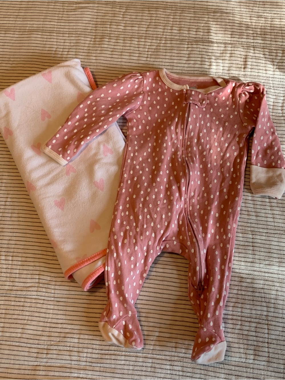 cloud island pink white onesie and towel